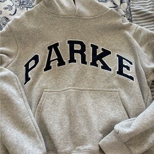 Parke Gray Hoodie with Navy Lettering